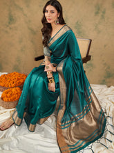 Womens Fashion Ethnic Teal Color Sarees-MLSHWSA1232TEL0ONE
